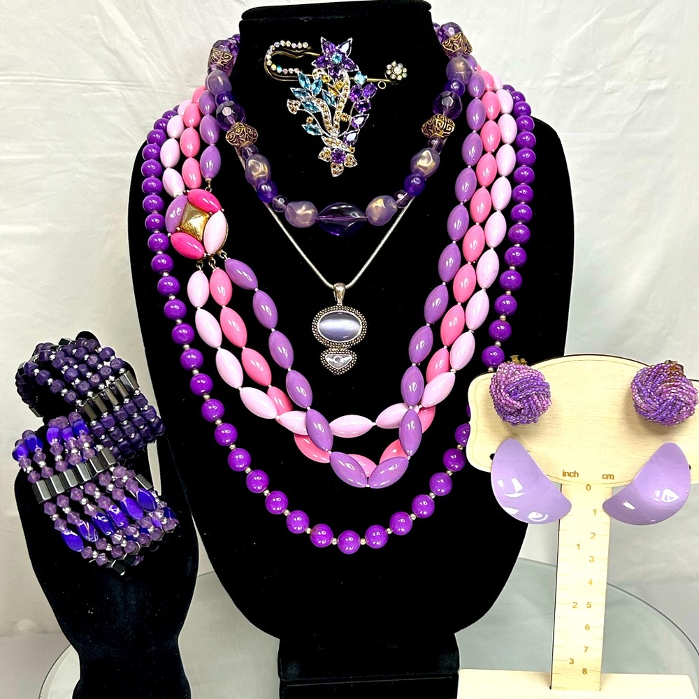 Purple Jewelry Lot of 9 Pieces